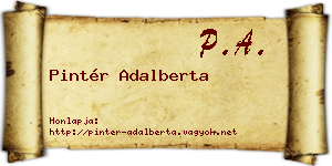 Pintér Adalberta névjegykártya